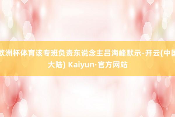 欧洲杯体育该专班负责东说念主吕海峰默示-开云(中国大陆) Kaiyun·官方网站