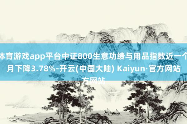 体育游戏app平台中证800生意功绩与用品指数近一个月下降3.78%-开云(中国大陆) Kaiyun·官方网站