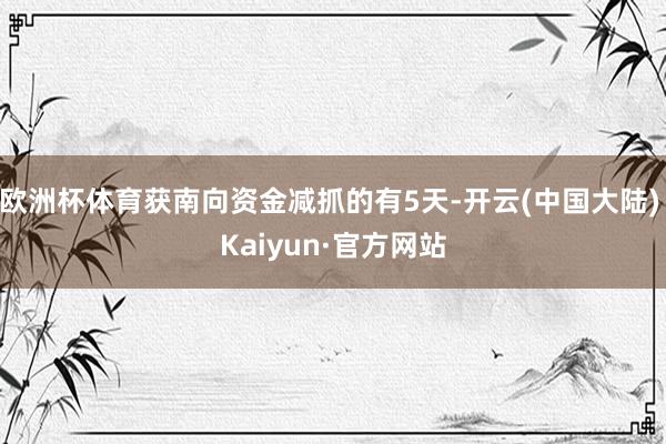 欧洲杯体育获南向资金减抓的有5天-开云(中国大陆) Kaiy