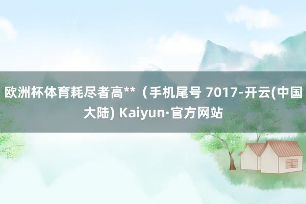 欧洲杯体育耗尽者高**（手机尾号 7017-开云(中国大陆) Kaiyun·官方网站