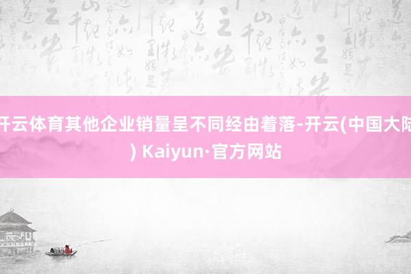 开云体育其他企业销量呈不同经由着落-开云(中国大陆) Kaiyun·官方网站