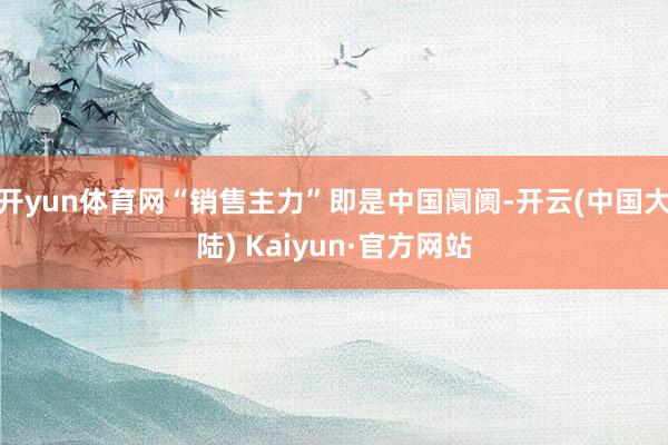 开yun体育网“销售主力”即是中国阛阓-开云(中国大陆) Kaiyun·官方网站