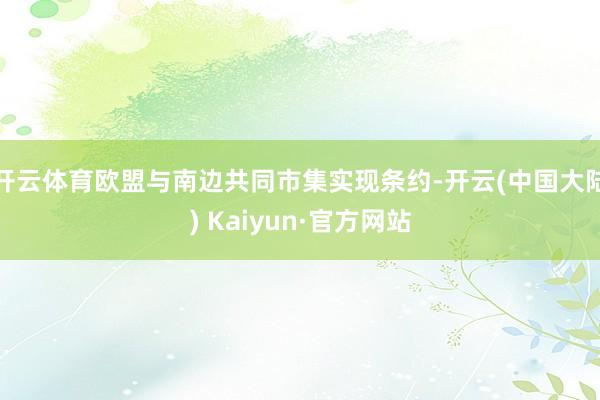 开云体育欧盟与南边共同市集实现条约-开云(中国大陆) Kaiyun·官方网站