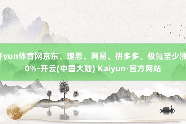 开yun体育网京东、理思、网易、拼多多、极氪至少涨10%-开云(中国大陆) Kaiyun·官方网站