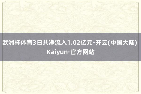 欧洲杯体育3日共净流入1.02亿元-开云(中国大陆) Kaiyun·官方网站