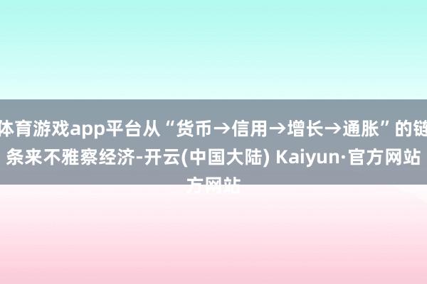 体育游戏app平台从“货币→信用→增长→通胀”的链条来不雅察经济-开云(中国大陆) Kaiyun·官方网站