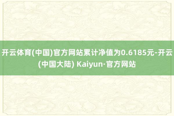 开云体育(中国)官方网站累计净值为0.6185元-开云(中国大陆) Kaiyun·官方网站