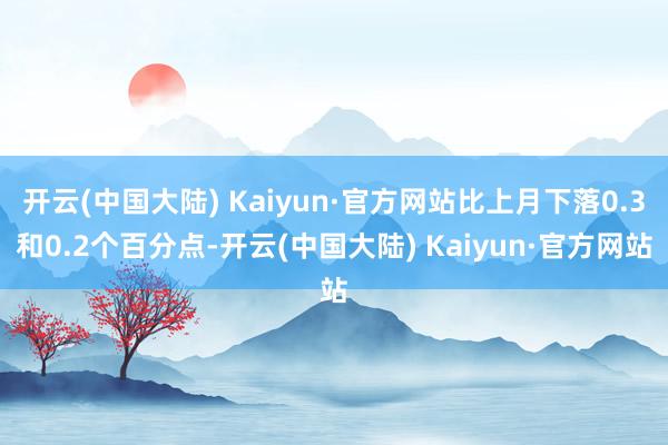 开云(中国大陆) Kaiyun·官方网站比上月下落0.3和0.2个百分点-开云(中国大陆) Kaiyun·官方网站